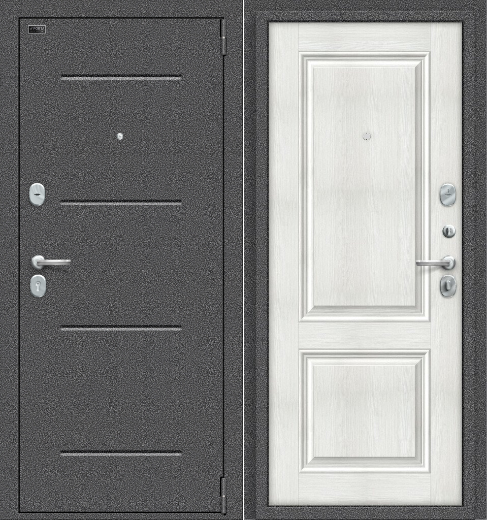 Входная дверь Porta S 104/К32 Антик Серебро/Bianco Veralinga купить в Анапе