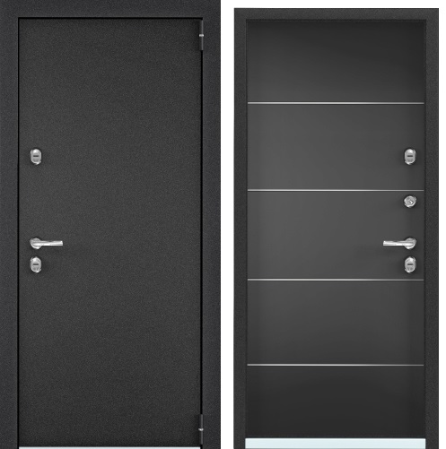 Входная дверь SNEGIR 55  Черный муар металлик/СТ Графит матовый S55-UM-1  купить в Анапе