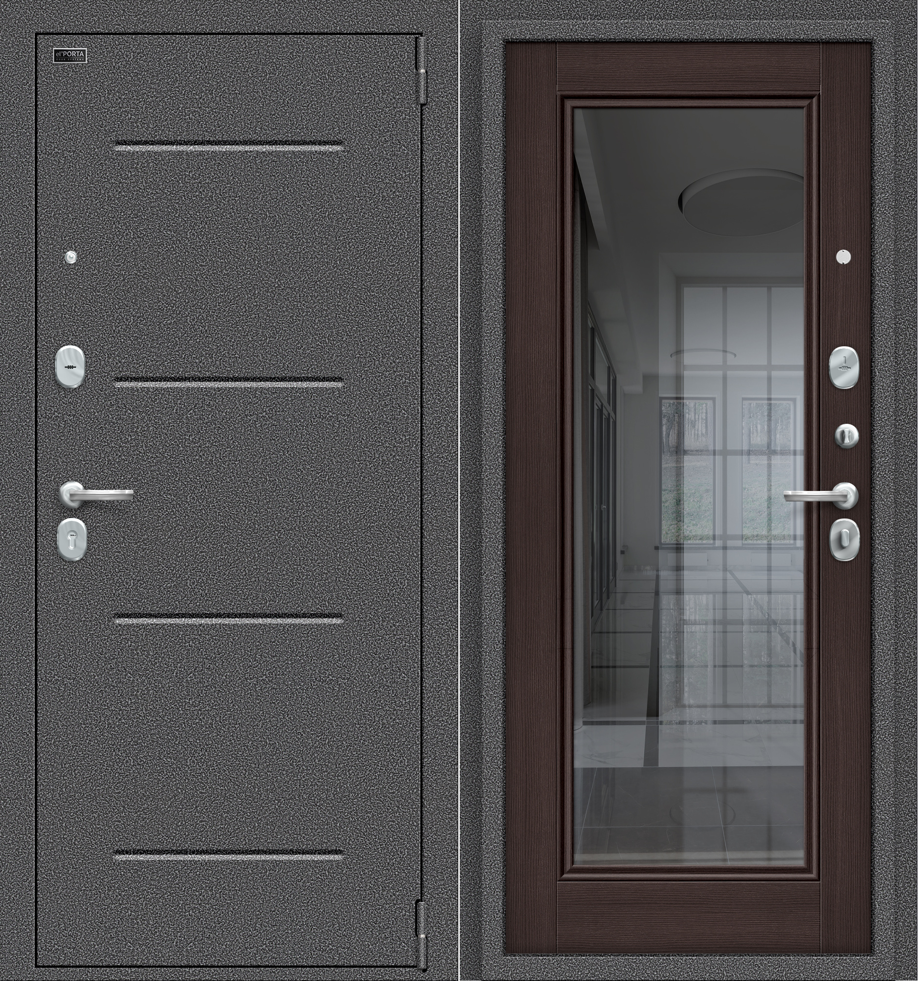 Входная дверь Porta S 104/П61 Антик Серебро/Venge Veralinga купить в Анапе