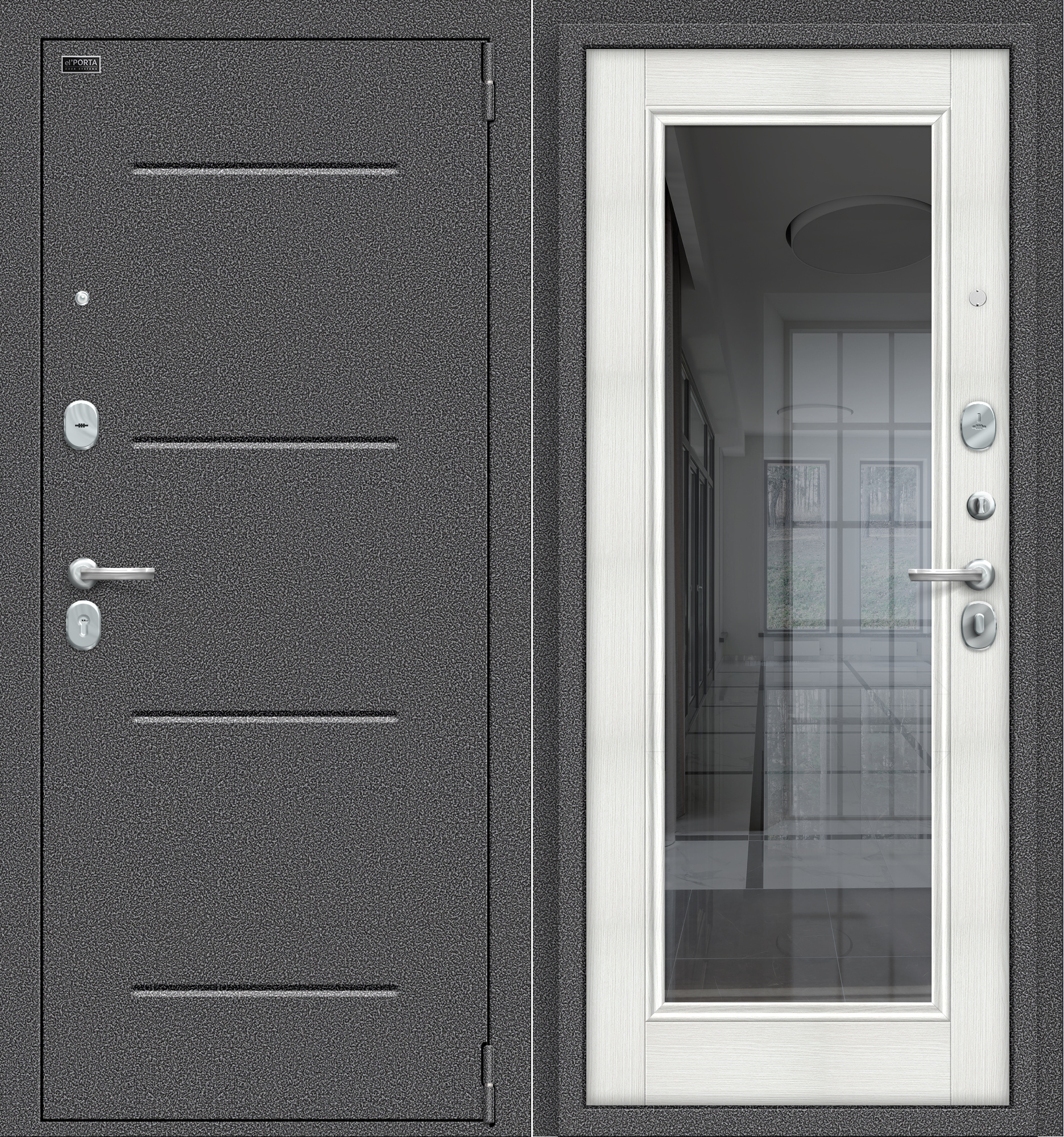 Входная дверь Porta S 104/П61 Антик Серебро/Bianco Veralinga купить в Анапе